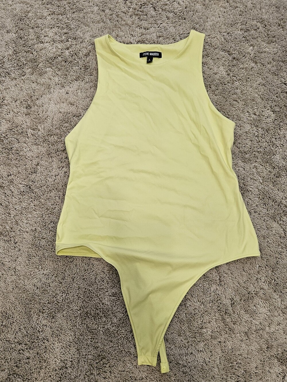 Steve Madden Nico Sleeveless Bodysuit Lime Green Large NWOT